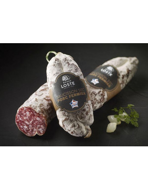 🇫🇷 Saucisson à lail courbé fumé boyau naturel - 700g