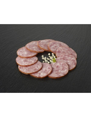 🇫🇷 Saucisson à lail courbé fumé boyau naturel - 700g